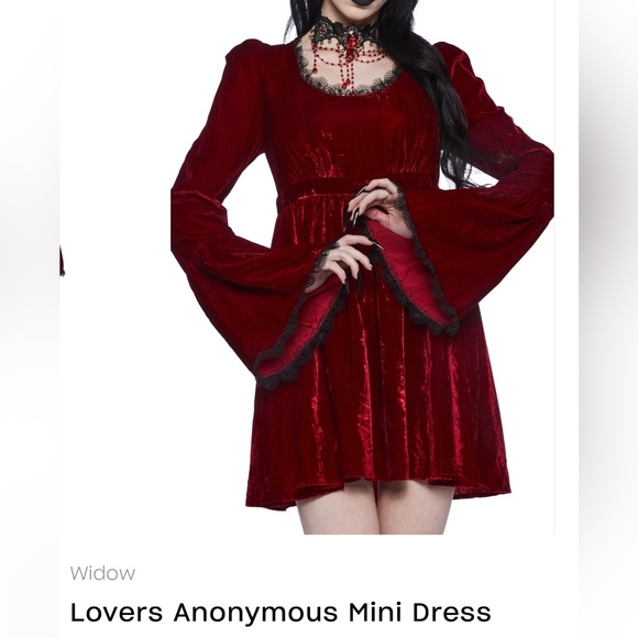 Widow Burgundy Lovers Anonymous Mini dress - Picture 4 of 8